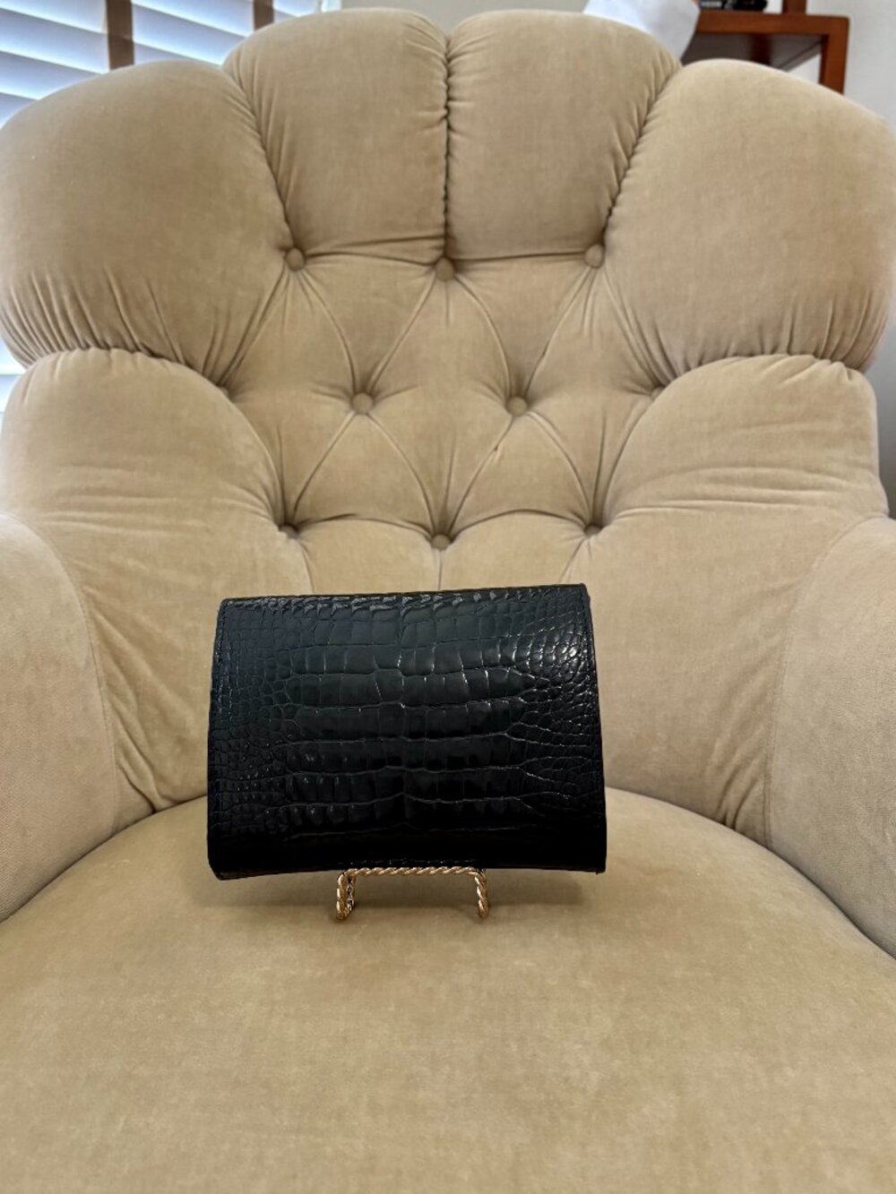 VTG Auth LANA MARKS Genuine Alligator Convertible Minaudiere Bag - Picture 7 of 8